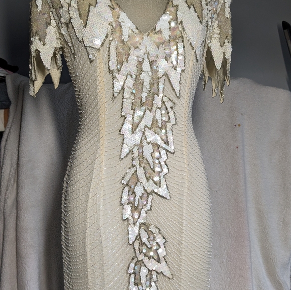 Designer Sequin Rhinestone Beaded Sequins Custom Dress Size S /M - Picture 10 of 14